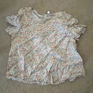 Liberty for uniqlo linen blend floral shirt